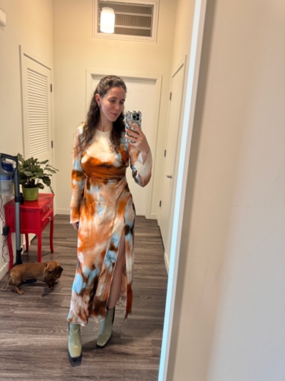 rhode long sleeve dress significant other Significant Other Rhode Printed Long-Sleeve Maxi Dress