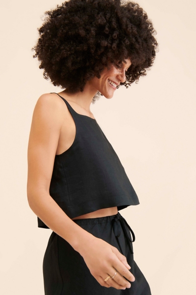 Eliza Linen Cropped Tank | Nuuly