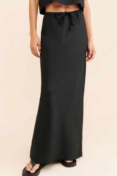 Eliza Linen Drawstring Maxi Skirt | Nuuly