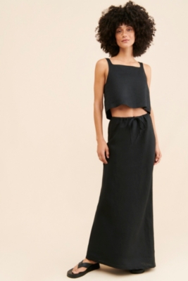 Eliza Linen Drawstring Maxi Skirt | Nuuly