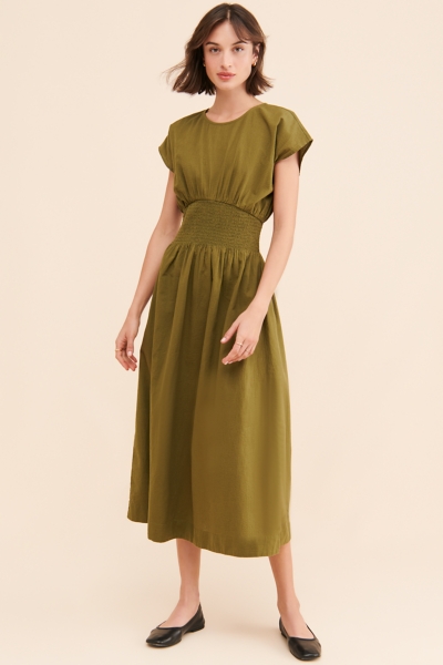 midi nap dress The Madeline Nap Dress | White Poppy Half Drop / M