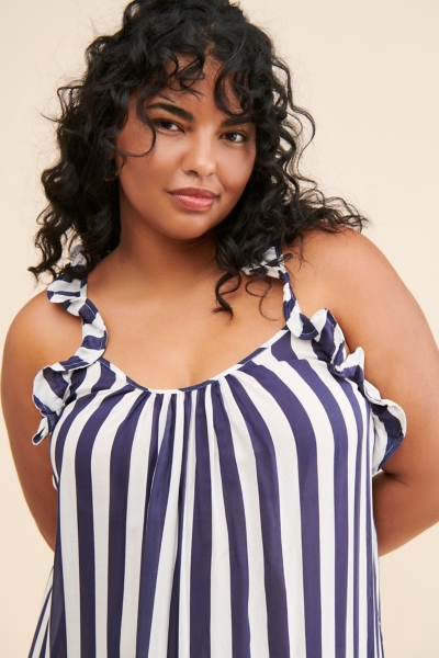 Ruffle Strap Maxi Striped Dress | Nuuly