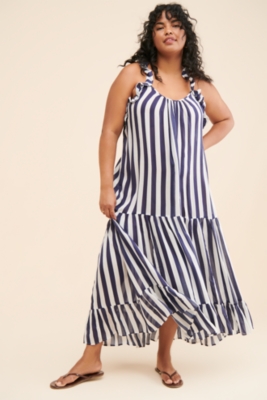 Ruffle Strap Maxi Striped Dress | Nuuly