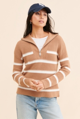 Half-Zip Striped Sweater | Nuuly