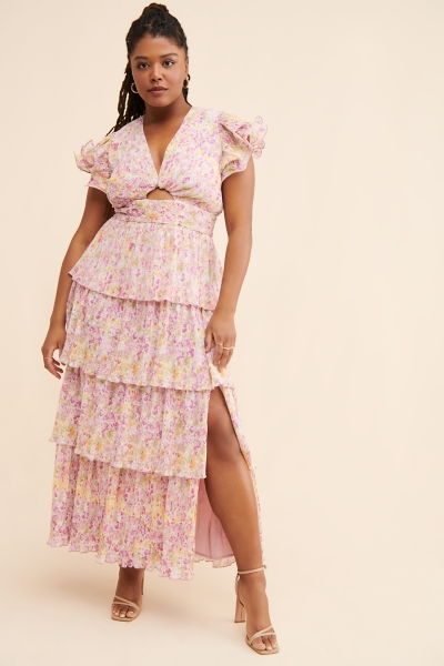 holiday cocktail dress midi Ibiza Holiday Midi Dress Pink Size XL