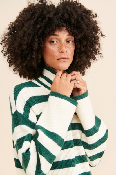 Striped Turtleneck Oversized Sweater | Nuuly