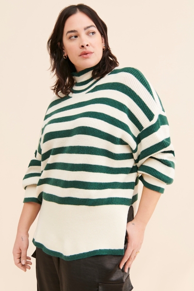 Striped Turtleneck Oversized Sweater | Nuuly