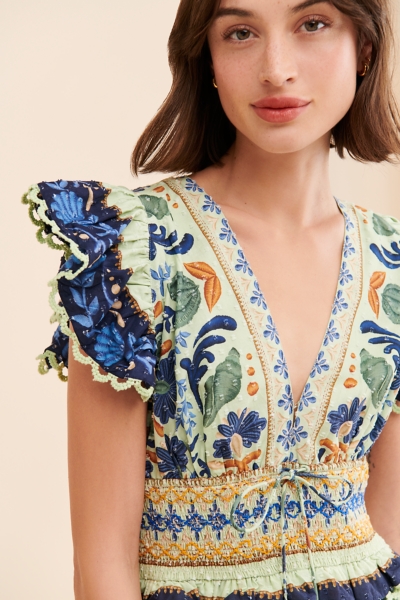 farm rio ocean tapestry midi dress FARM Rio Women's Ocean Tapestry Maxi Dress Green