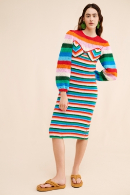 Portrait hotsell Striped Crochet Midi