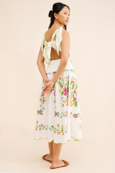 chinese dress ladies Off-White Tropical Lightness Sleeveless Maxi Dress – FARM Rio main image 0