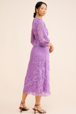 Cut Out Guipire Midi Dress