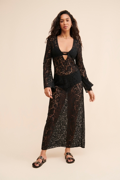 chinese dress ladies Baltic Born Womens Summerlin Lace Top Maxi Dress | Black main image 0