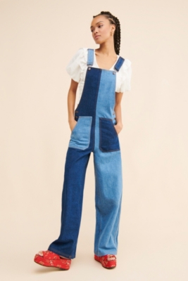 Patch Denim Overalls