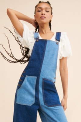 Patch Denim Overalls