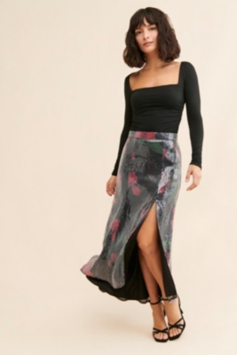 Patterned sequin skirt sale