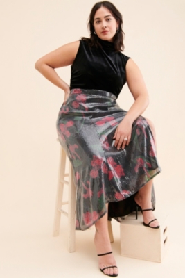 Printed Sequin Maxi Skirt Nuuly