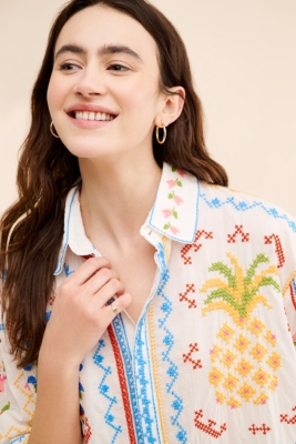 Men's Tropical Cross Stitch Shirt