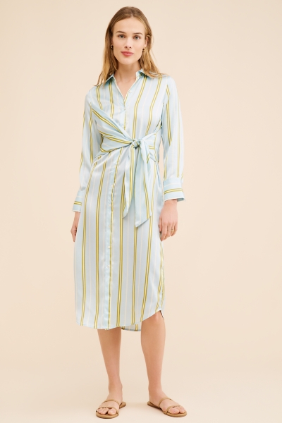 Lacey Stripe Shirt Dress | Nuuly