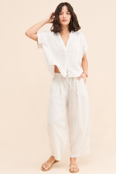 Hannah Linen Top | Nuuly