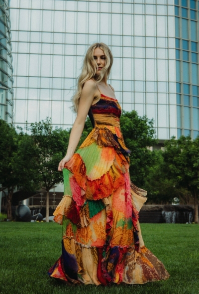Tiered Multi Print Maxi Dress | Nuuly