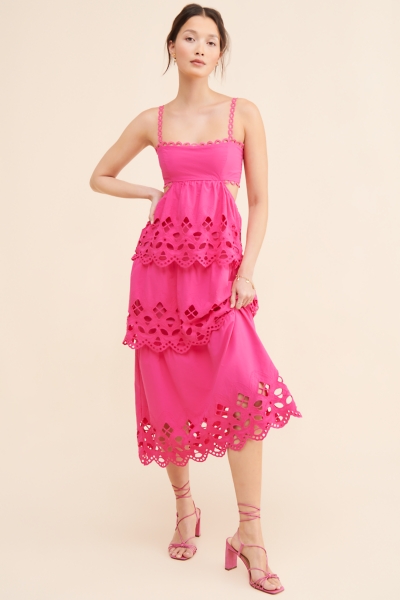Eloise Cutwork Midi Dress | Nuuly