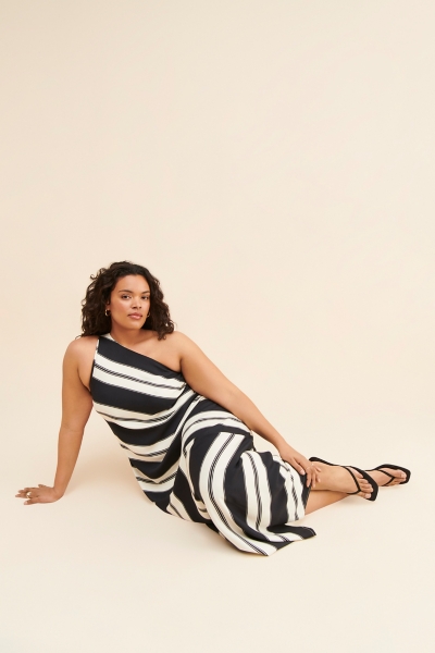 One-Shoulder Stripe Dress | Nuuly