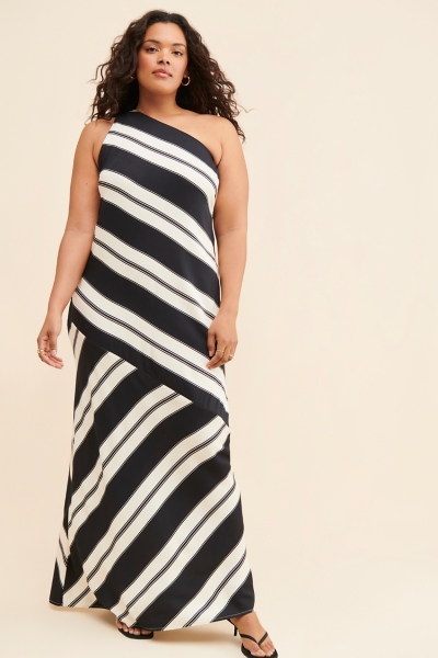 One-Shoulder Stripe Dress | Nuuly