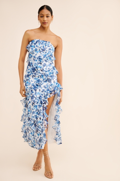 white christmas dresses Sablyn Rory Colorblock V Neck Bias Cut Dress Xs main image 1