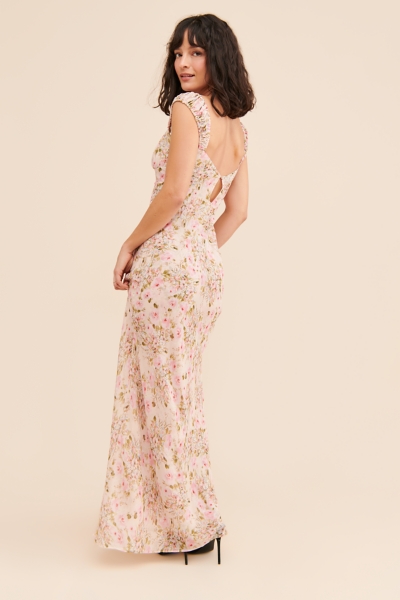 la lune high neck ruched maxi dress lemon Sunflower | PALE Lemon Ruched High-Neck Split Maxi Dress