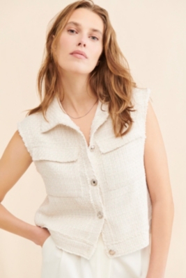 トップス pois Tweed vest Pedrine Textured Tweed Vest– ASTR the Label