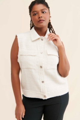 トップス candy tweed vest/white candy tweed vest/white レビュー | maison de Dolce.