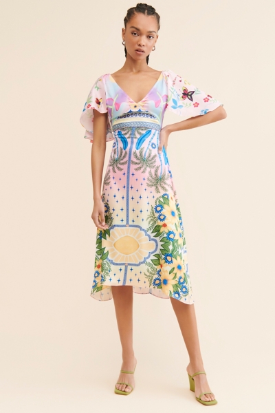 camille midi dress capulet Camille Satin Midi Dress