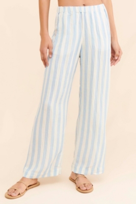 ZWYSQD Women Casual Casual Striped Wide Leg Pants With Loose