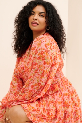 Emmy Long-Sleeve V-Neck Tiered Mini Dress | Nuuly