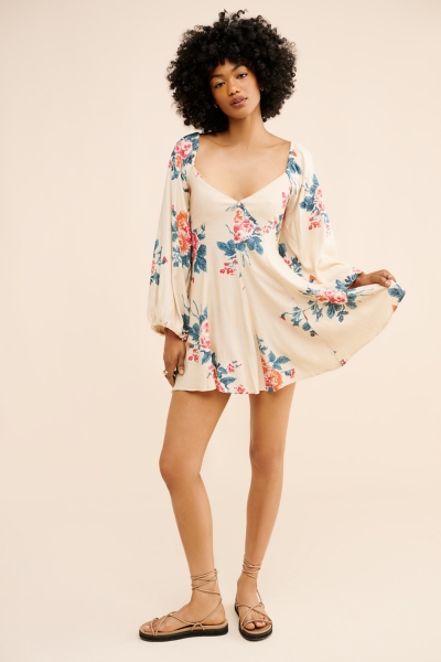 summer dresses for women maxi Magee Floral Cabana Flowy Maxi Dress WHT-BLUE-MULTI / S by Sugarlips