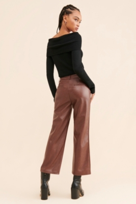 カワグチジン着用 NKNIT vegan leather wide pants vegan leather wide pants | NKNIT