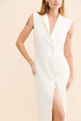 L'Or ロル Sleeveless Coat Dress Calvin Klein Sleeveless Collar Neck Fitted Coat Jacket Dress