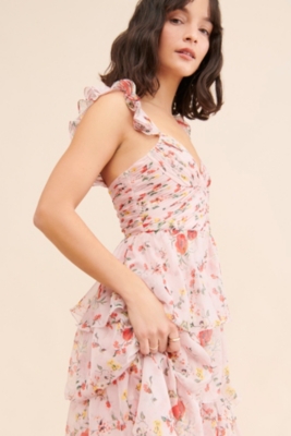 Ruffled Sleeveless Draped Dress