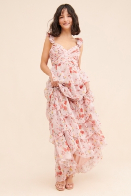 Ruffled Sleeveless Draped Dress