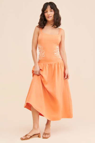 Luna Embroidered Midi Dress | Nuuly