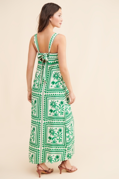 chinese dress ladies Mon Renn Losas Maxi Dress in Emerald Tile – Coco & Lola