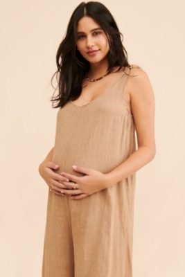 Maternity Linen Jumpsuit Nuuly