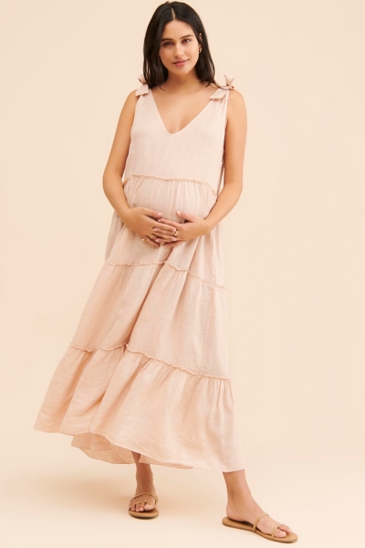 Maternity Sevilla Linen Dress | Nuuly