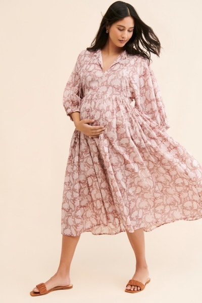 flowy long pink dress Pink Pleated Ruffle Cap Sleeve Flowy A Line Gown main image 0