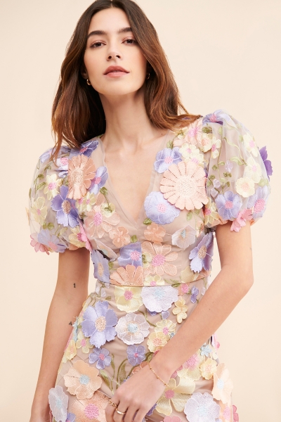 navy floral midi dress Flourish in Florals Midi Dress Navy/Lilac / M