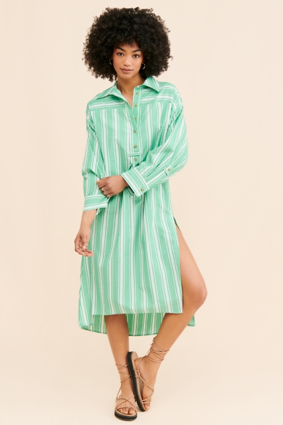 NIMUE STRIPE MIDI DRESS