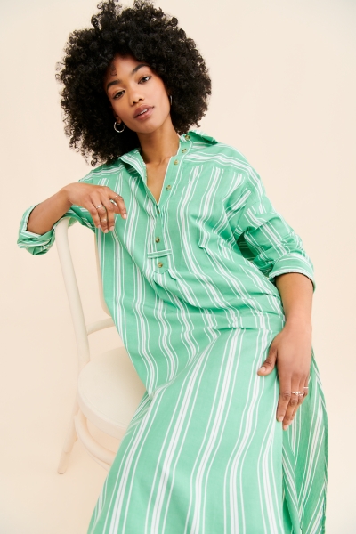 Striped Midi Shirt Dress | Nuuly