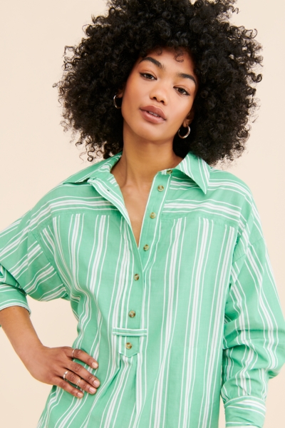green striped shirt dress The Andrea Shirtdress