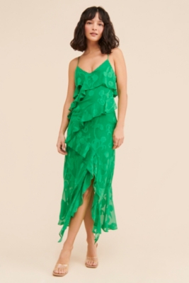 Outlet INC ruffled maxi dress sleeveless