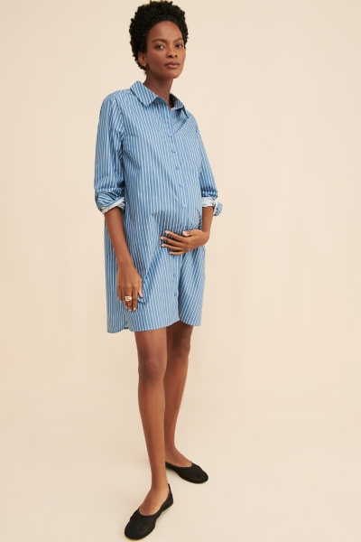 Maternity Poplin Shirt Dress | Nuuly